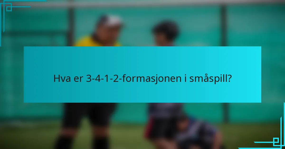 Hva er 3-4-1-2-formasjonen i småspill?