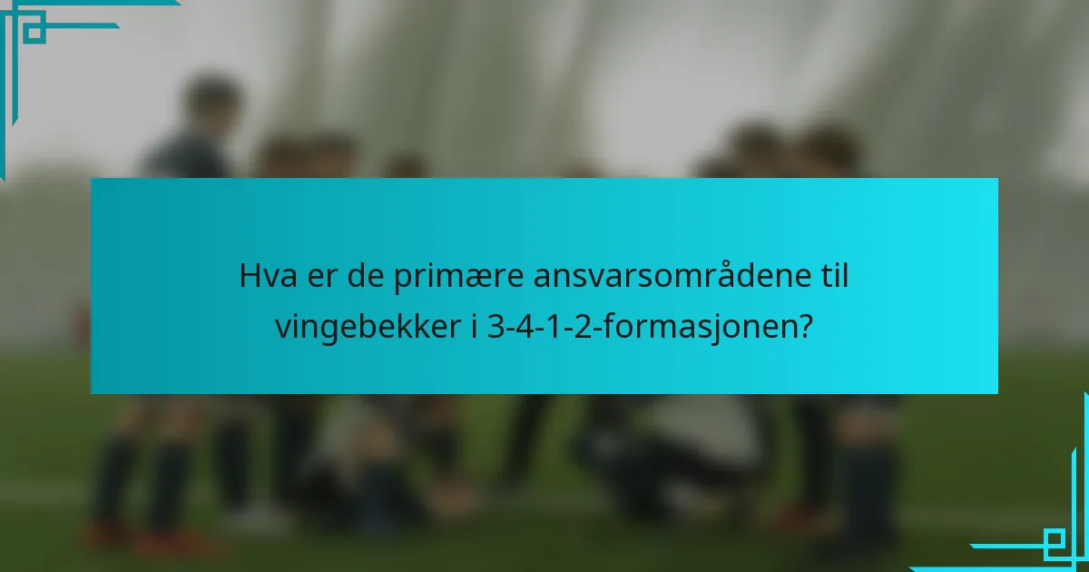 Hva er de primære ansvarsområdene til vingebekker i 3-4-1-2-formasjonen?