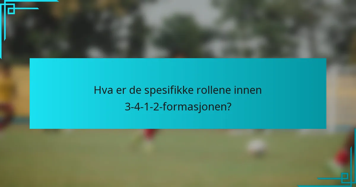 Hva er de spesifikke rollene innen 3-4-1-2-formasjonen?