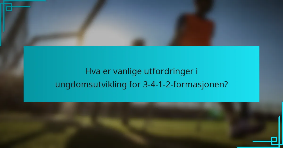 Hva er vanlige utfordringer i ungdomsutvikling for 3-4-1-2-formasjonen?
