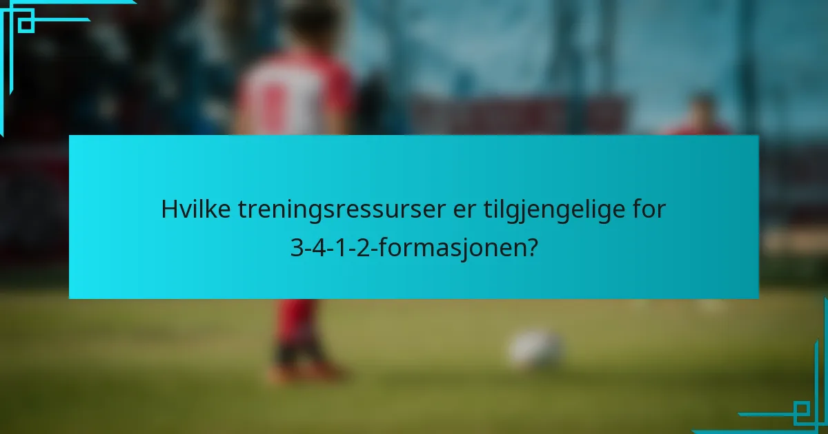 Hvilke treningsressurser er tilgjengelige for 3-4-1-2-formasjonen?