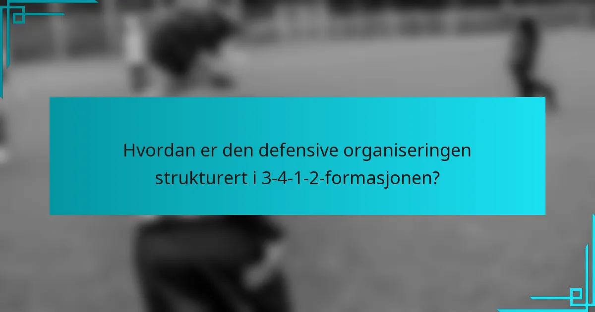 Hvordan er den defensive organiseringen strukturert i 3-4-1-2-formasjonen?